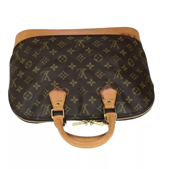 LOUIS VUITTON LV Logo Alma Hand Bag Monogram Leather Brown France - Picture 12 of 16
